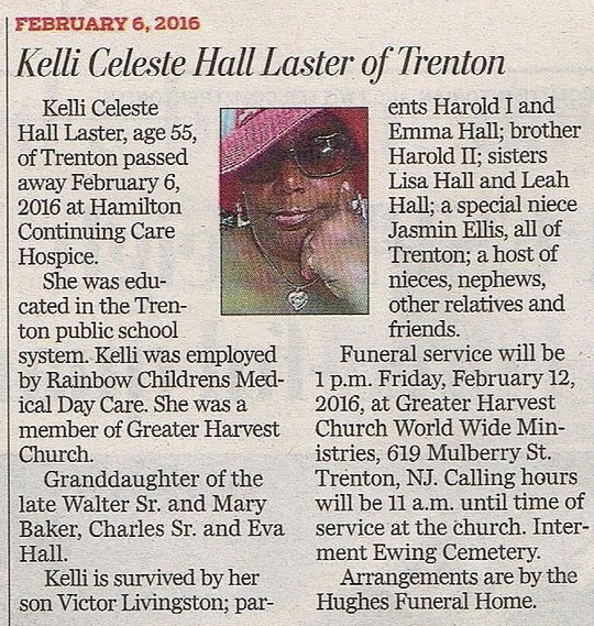 Kelli Celeste Hall (Deceased), Trenton, NJ New Jersey